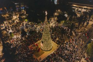 Ante miles de personas se encendió el nuevo árbol de Navidad en Illapel